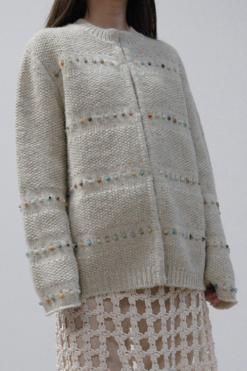 SWAYING/KNIT thick beaded sweater SW212SZ15
